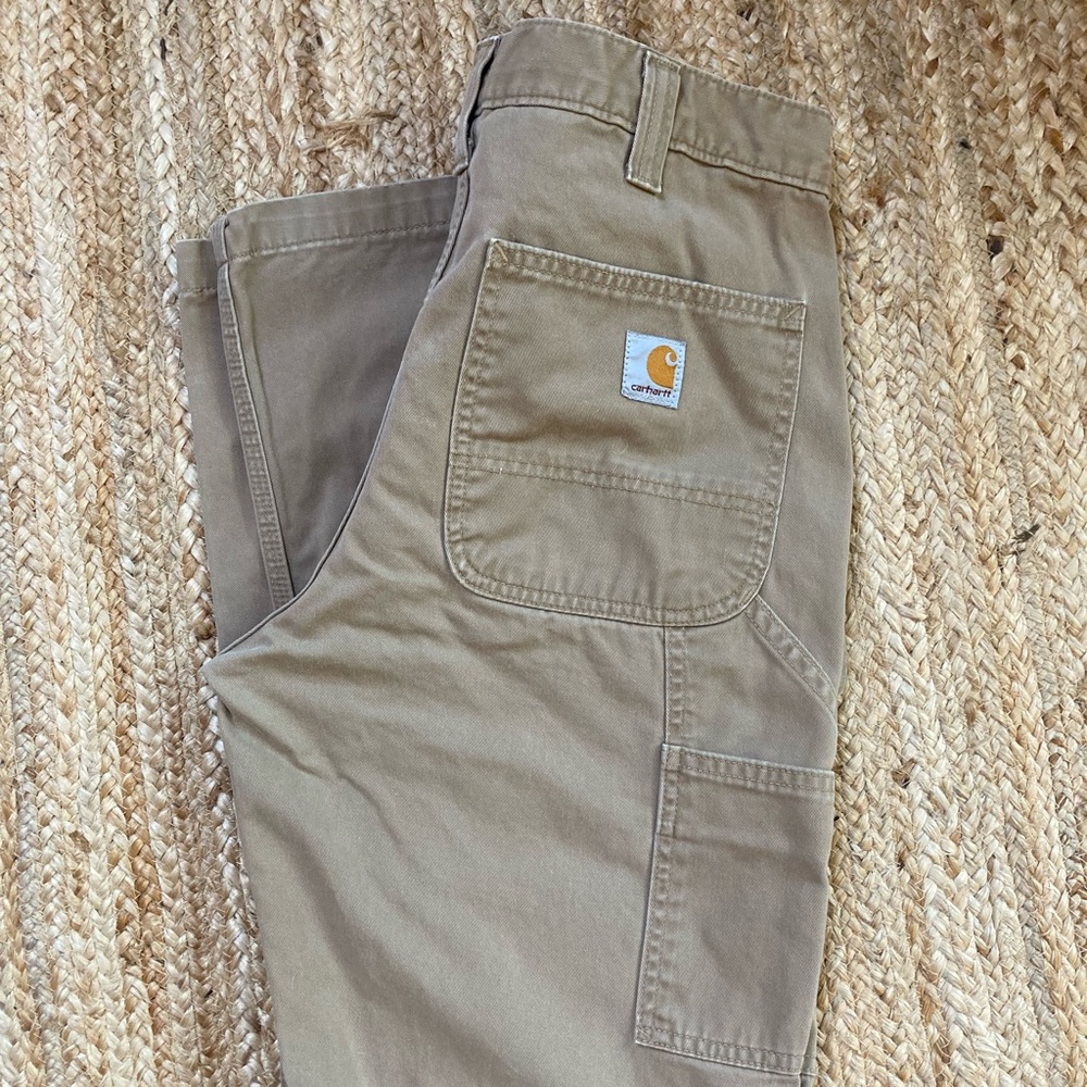 Carhartt Men's Relaxed Fit Washed Twill Dungaree Pant (32x32) Color: Dark Khaki